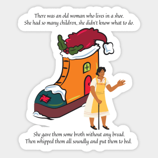 There was an old woman who lives in a shoe nursery rhyme Sticker